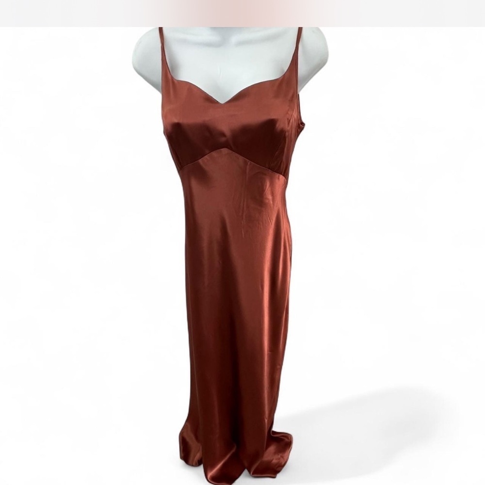 Y2K Vintage 90 th Zum ZumElegant Satin Slip Dress in Rust size 10